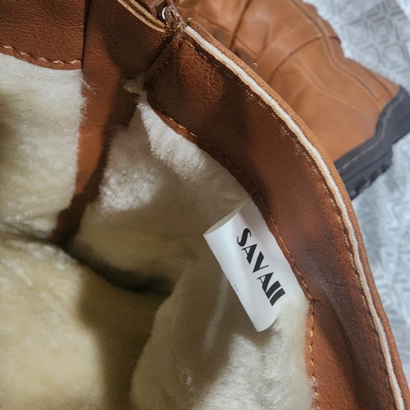Savaii Women's Tan Boots Lined With Fur Size 9.5 - Picture 6 of 7